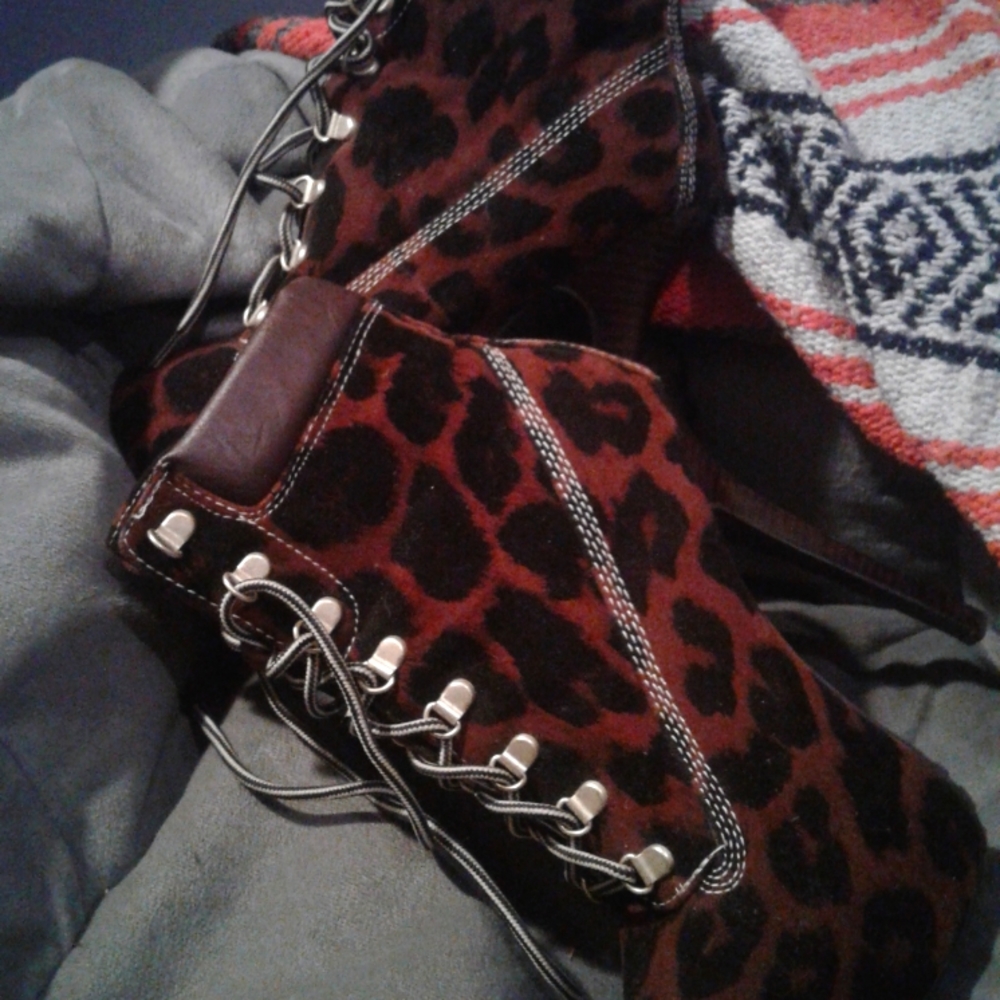 Animal print boots